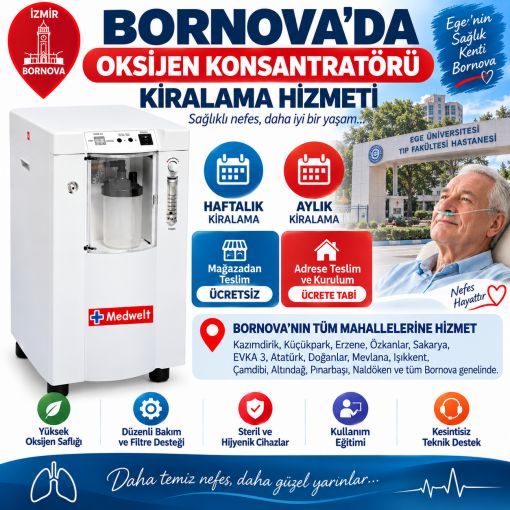 Bornova Evde Solunum Desteği: Haftalık ve Aylık Oksijen Konsantratörü Kiralama Hizmeti