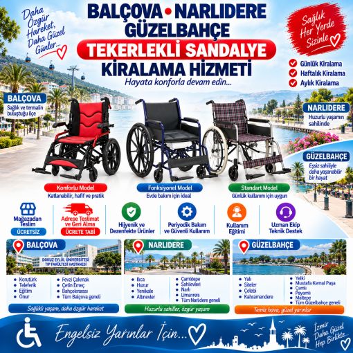 Balçova, Narlıdere ve Güzelbahçe Tekerlekli Sandalye Kiralama: Günlük, Haftalık ve Aylık